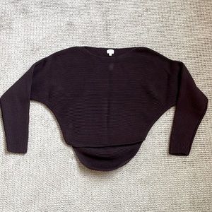 Wilfred Cropped Wool Knit Sweater XS eggplant aritzia